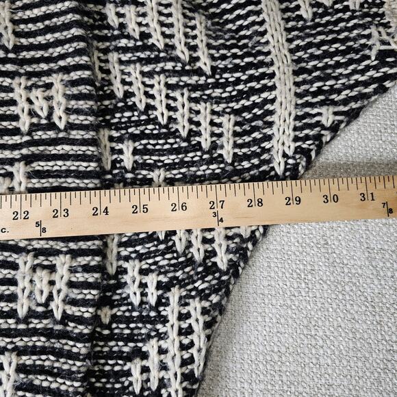 Taylor & Sage Black & White Pattern Textured Split Back Cardigan Sweater Large - Picture 5 of 9